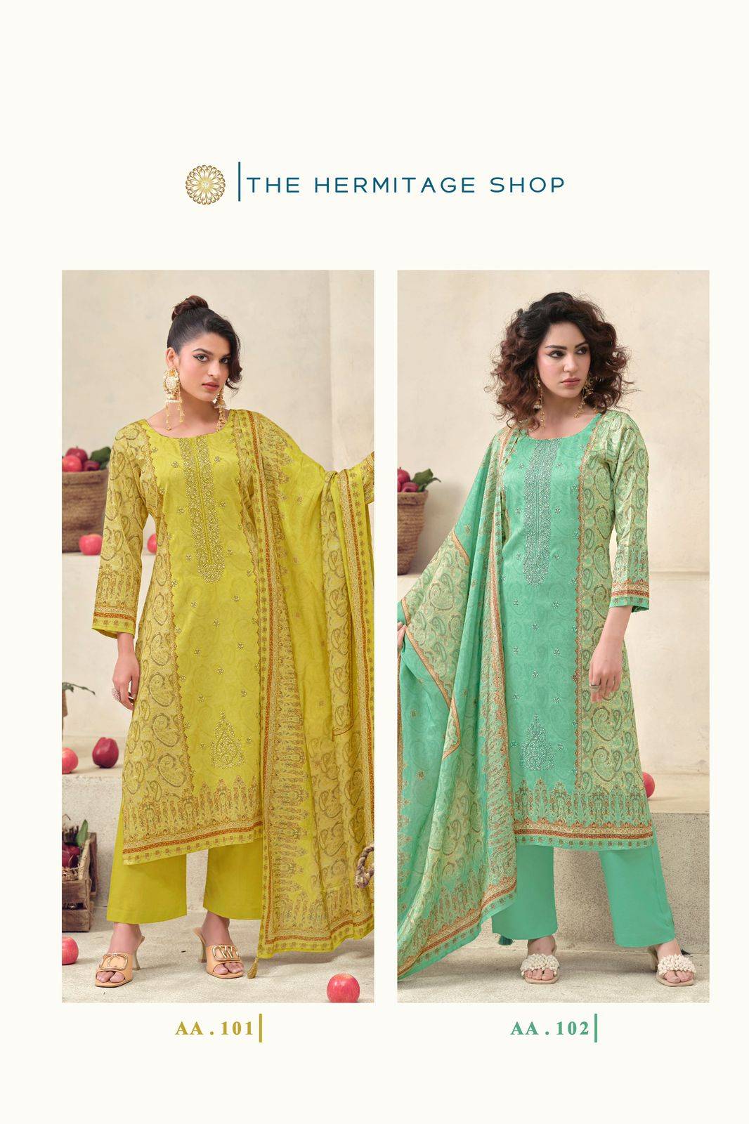 AARANYA VOL 5 By HERMITAGE 101 To 104 Series Beautiful Festive Suits Colorful Stylish Fancy Casual Wear & Ethnic Wear PURE PREMIUM GIZA COTTON SATIN Dresses At Wholesale Price